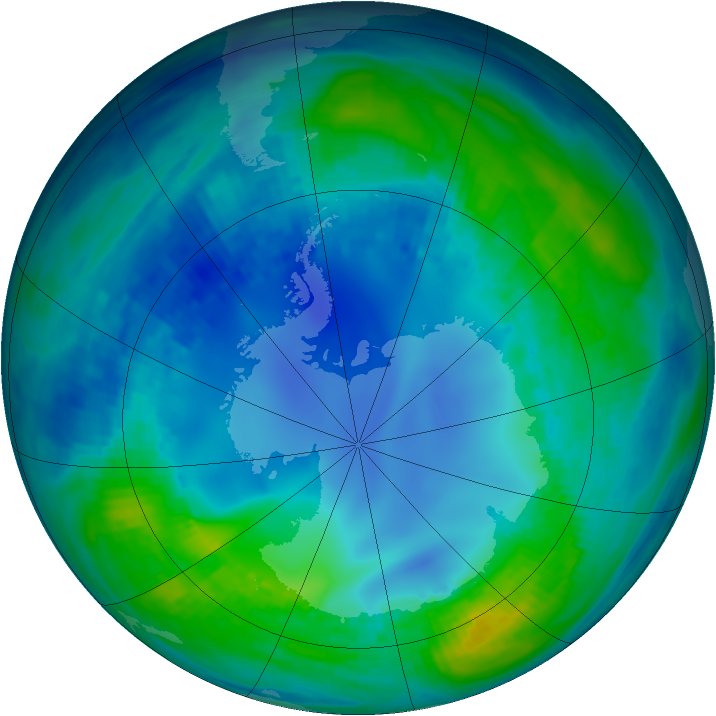 Antarctic ozone map for 06 May 1986